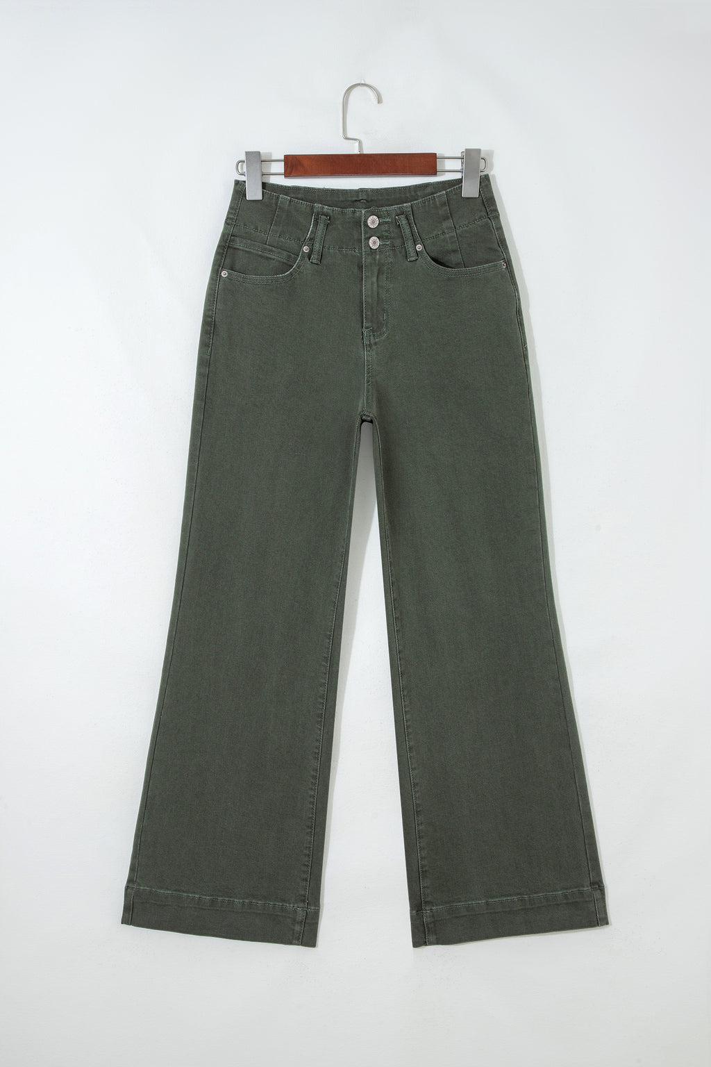 Black 2-Button High Waist Flared Bottom Jeans