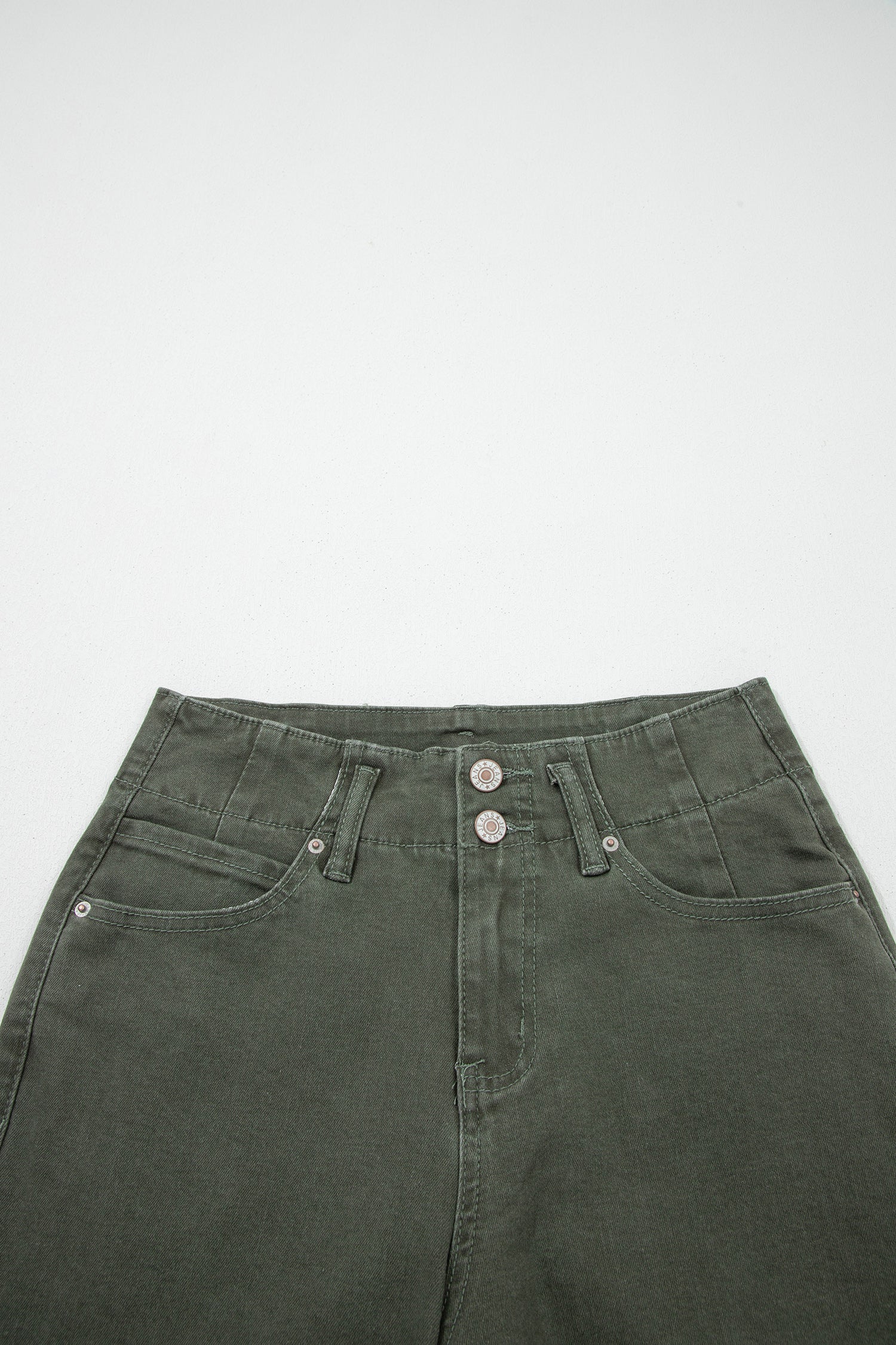 Black 2-Button High Waist Flared Bottom Jeans