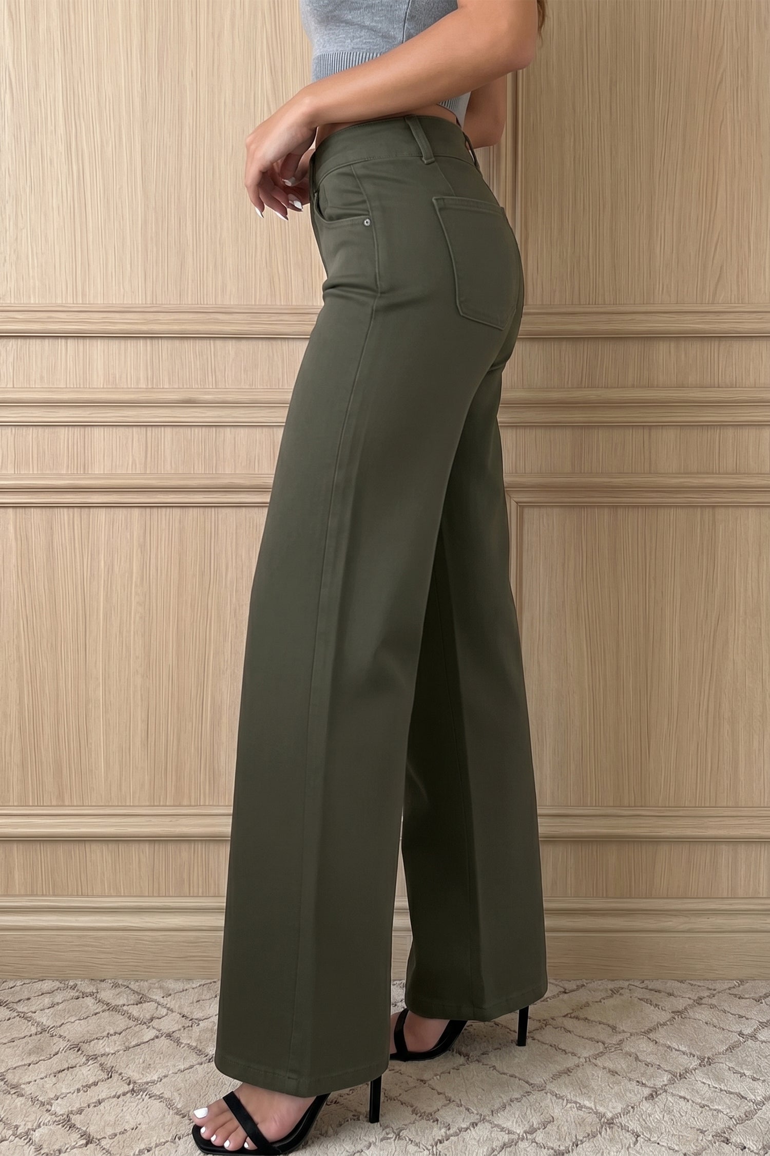 Black 2-Button High Waist Flared Bottom Jeans