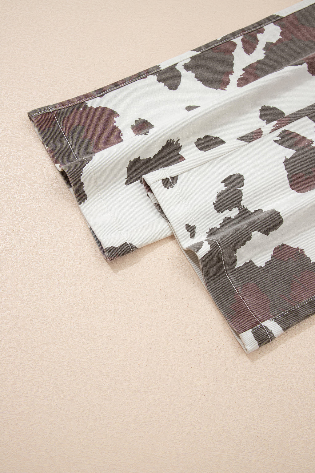 Brown Cow Spots Printed Multi Pocketed Jeans